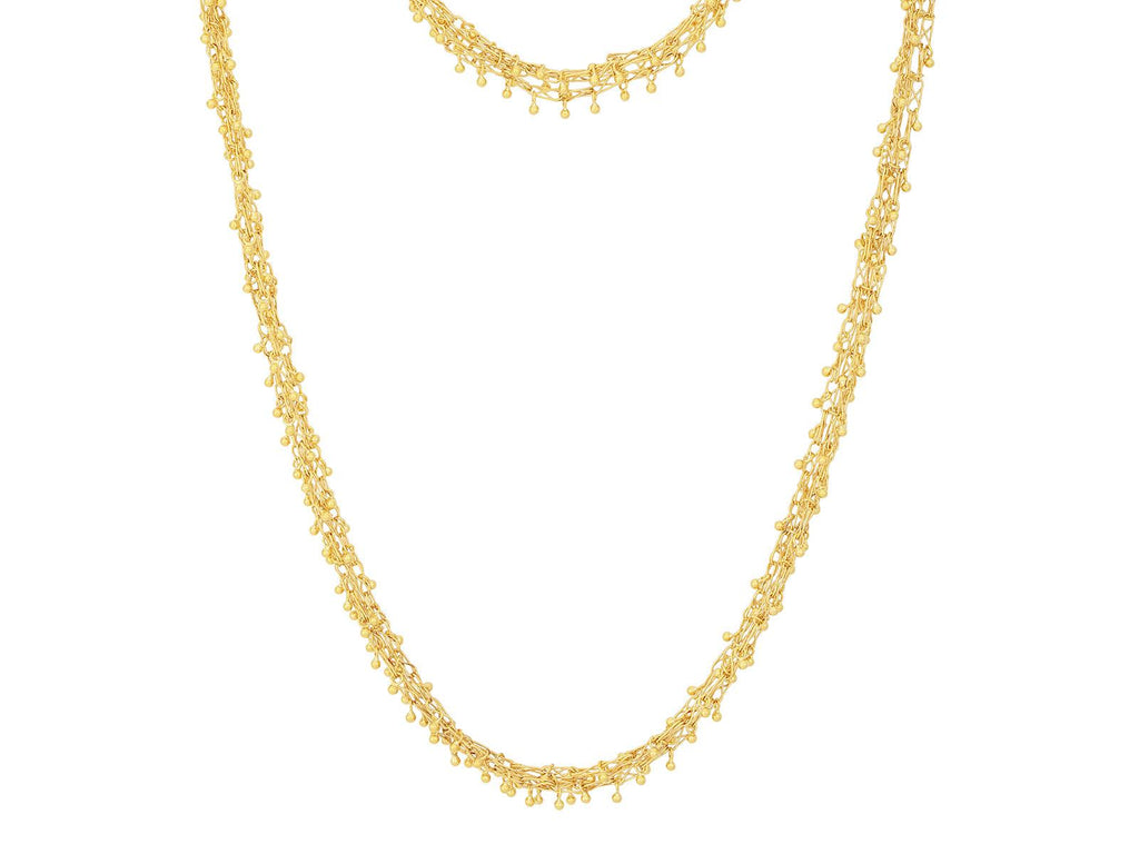 GURHAN, GURHAN Boucle Gold Link Long Necklace, Delicate Wire and Gold Granulations