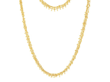 GURHAN, GURHAN Boucle Gold Link Long Necklace, Delicate Wire and Gold Granulations