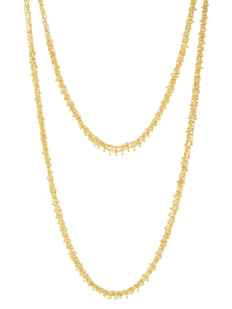GURHAN, GURHAN Boucle Gold Link Long Necklace, Delicate Wire and Gold Granulations