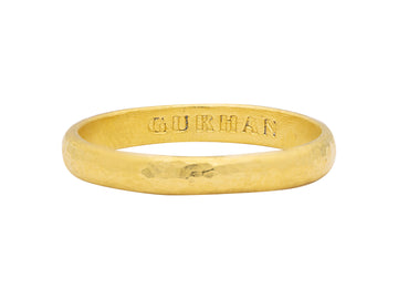 GURHAN, GURHAN Bridal Gold Plain Band Ring, 2.85mm Hammered, with No Stone