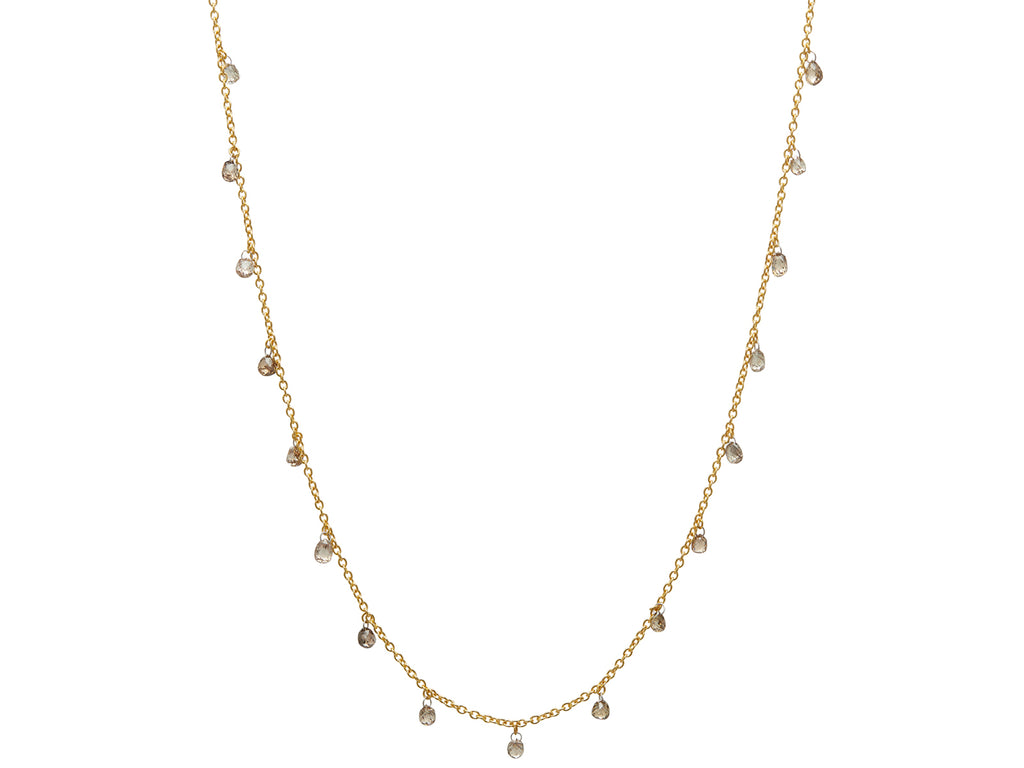 GURHAN, GURHAN Dew Gold Charm Necklace, All Around Champagne, with Diamond