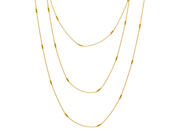 GURHAN, GURHAN Vertigo Gold Station Long Necklace, Gold Tube Beads, with No Stone