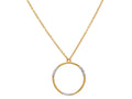 GURHAN, GURHAN Geo Gold Pendant Necklace, Medium Round with Pave Sections, with Diamond