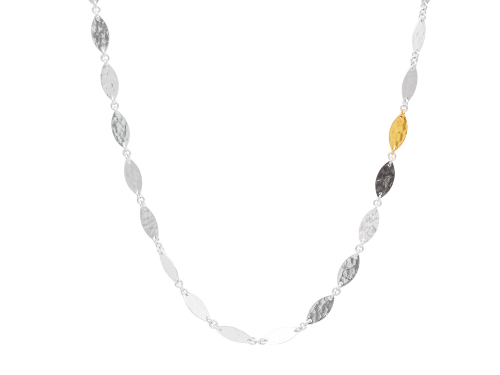 GURHAN, GURHAN Willow Sterling Silver Single Strand Necklace, Short Medium, with No Stone & Gold Accents