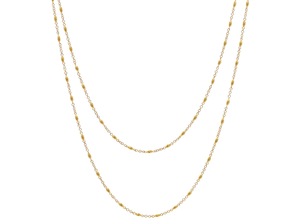 GURHAN, GURHAN Olive Gold Station Necklace, Long, with No Stone