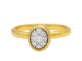 GURHAN, GURHAN Celestial Gold Oval Stacking Ring, 9mm, with Diamond Pave