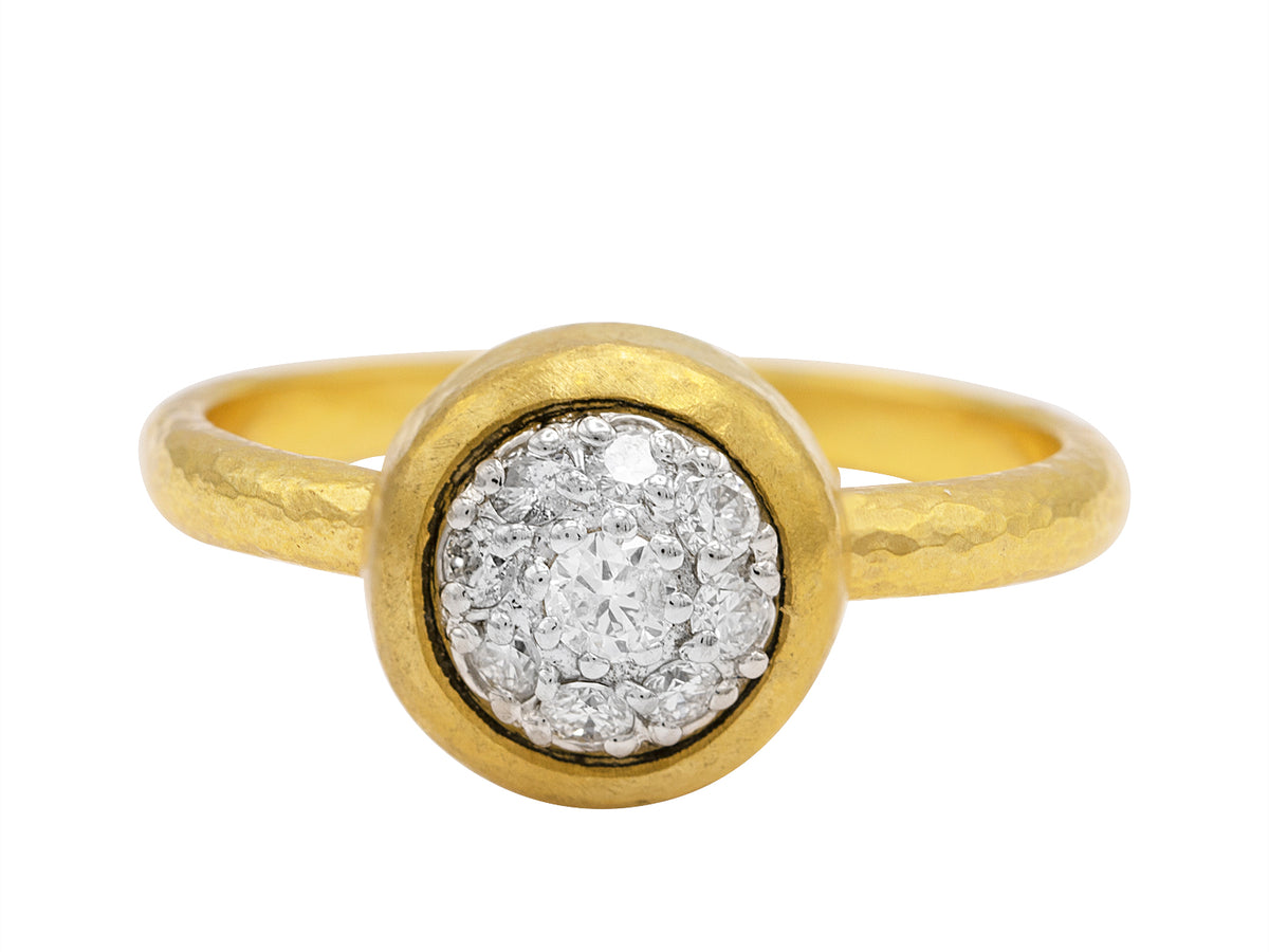 GURHAN, GURHAN Celestial Gold Round Stacking Ring, 9mm, with Diamond Pave