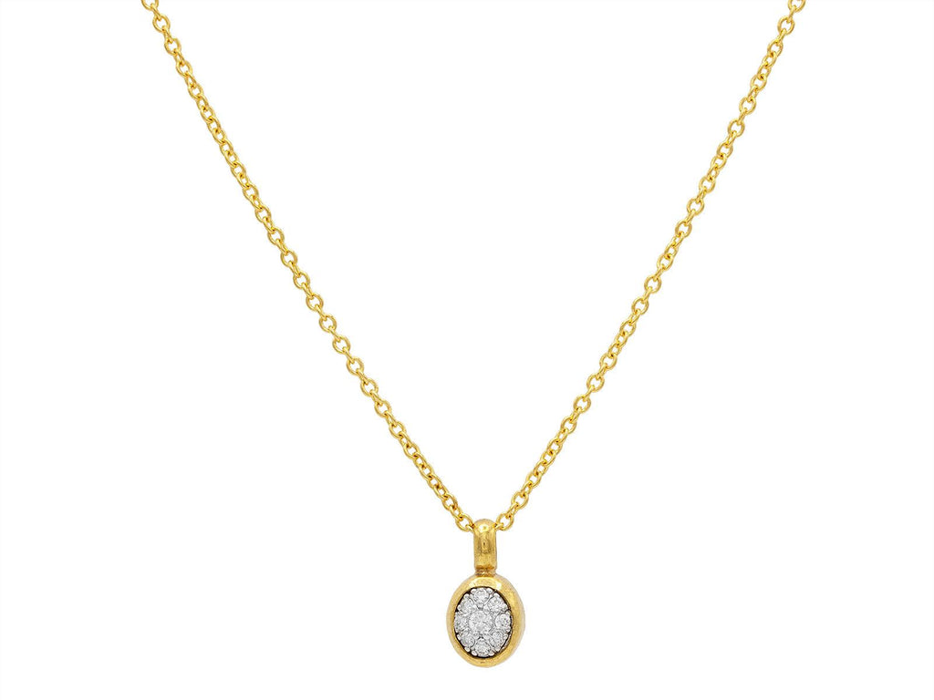 GURHAN, GURHAN Celestial Gold Diamond Pave Pendant Necklace, 9x7mm Oval