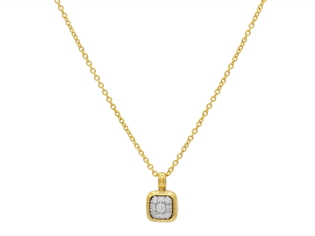GURHAN, GURHAN Celestial Gold Diamond Pave Pendant Necklace, 9mm Square