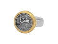 GURHAN, GURHAN Coin Sterling Silver Round Cocktail Ring, Dolphin, with No Stone & Gold Accents