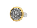 GURHAN, GURHAN Coin Sterling Silver Round Cocktail Ring, Lion, with No Stone & Gold Accents