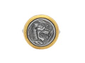 GURHAN, GURHAN Coin Sterling Silver Round Cocktail Ring, Lion, with No Stone & Gold Accents