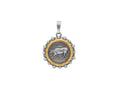 GURHAN, GURHAN Coin Sterling Silver Pendant, Bull Emblem, with No Stone & Gold Accents