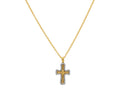 GURHAN, GURHAN Cross Gold Drop Necklace, 25x13mm, White Gold Pave Frame, with Diamond
