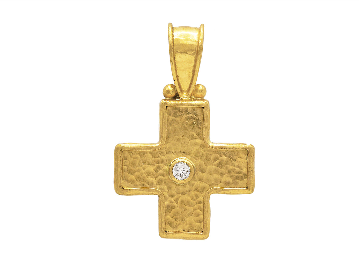 GURHAN, GURHAN Cross Gold Pendant, 20mm, with Diamond