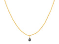 GURHAN, GURHAN Dew Gold Charm Short Necklace, Thin Gold Tubes, with Black Diamond Briolette