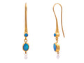 GURHAN, GURHAN Dew Gold Single Drop Earrings, Long Wire Hook, with Opal and Diamond Briolette