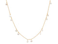 GURHAN, GURHAN Dew Pearl Gold Station Short Necklace, Charm Drops, with Pearl
