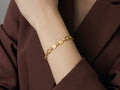 GURHAN, GURHAN Droplet Gold All Around Single-Strand Bracelet, Mixed Round Links, Diamond