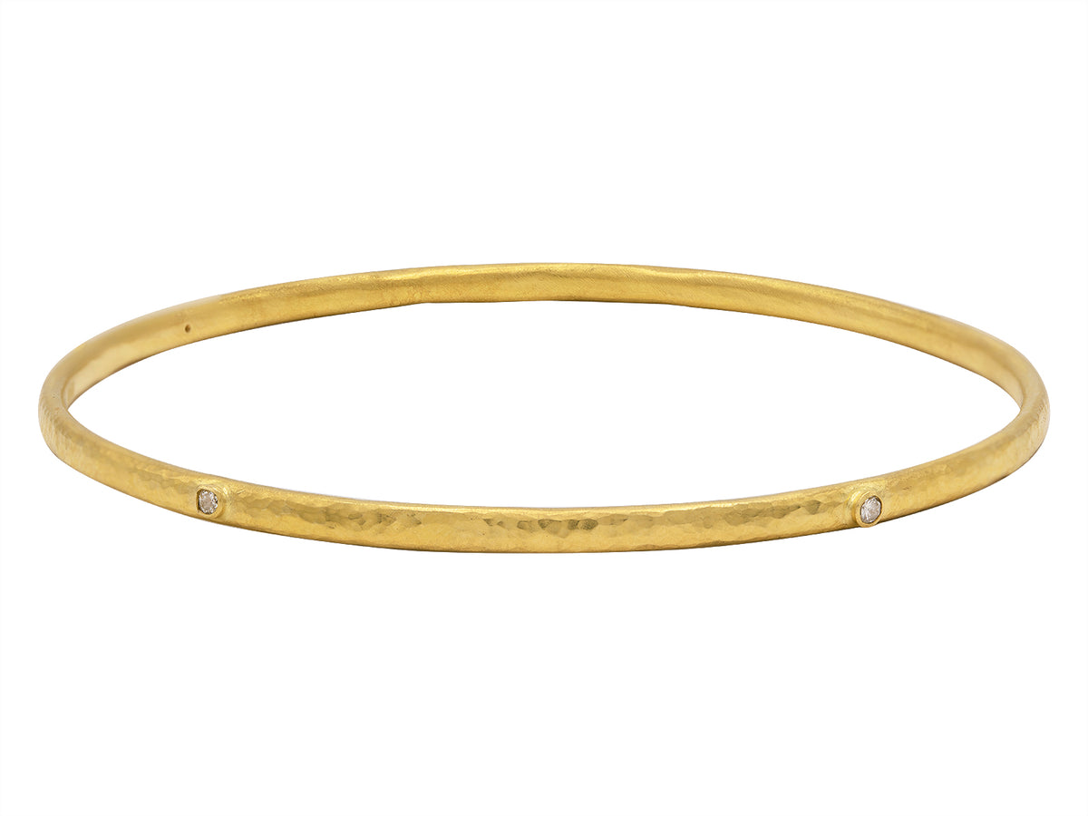 GURHAN Hoopla Gold Bangle Bracelet, 5.5mm Wide, with Diamond