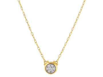 GURHAN, GURHAN Droplet Gold Pendant  Necklace, Round Pave Diamond, with Diamond