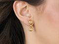 GURHAN, GURHAN Droplet Gold Single Drop Earrings, 3 Round Elements on Post, Diamond