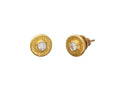 GURHAN, GURHAN Droplet Gold Round Stud Earrings, 8mm Wide, Post, with Diamond