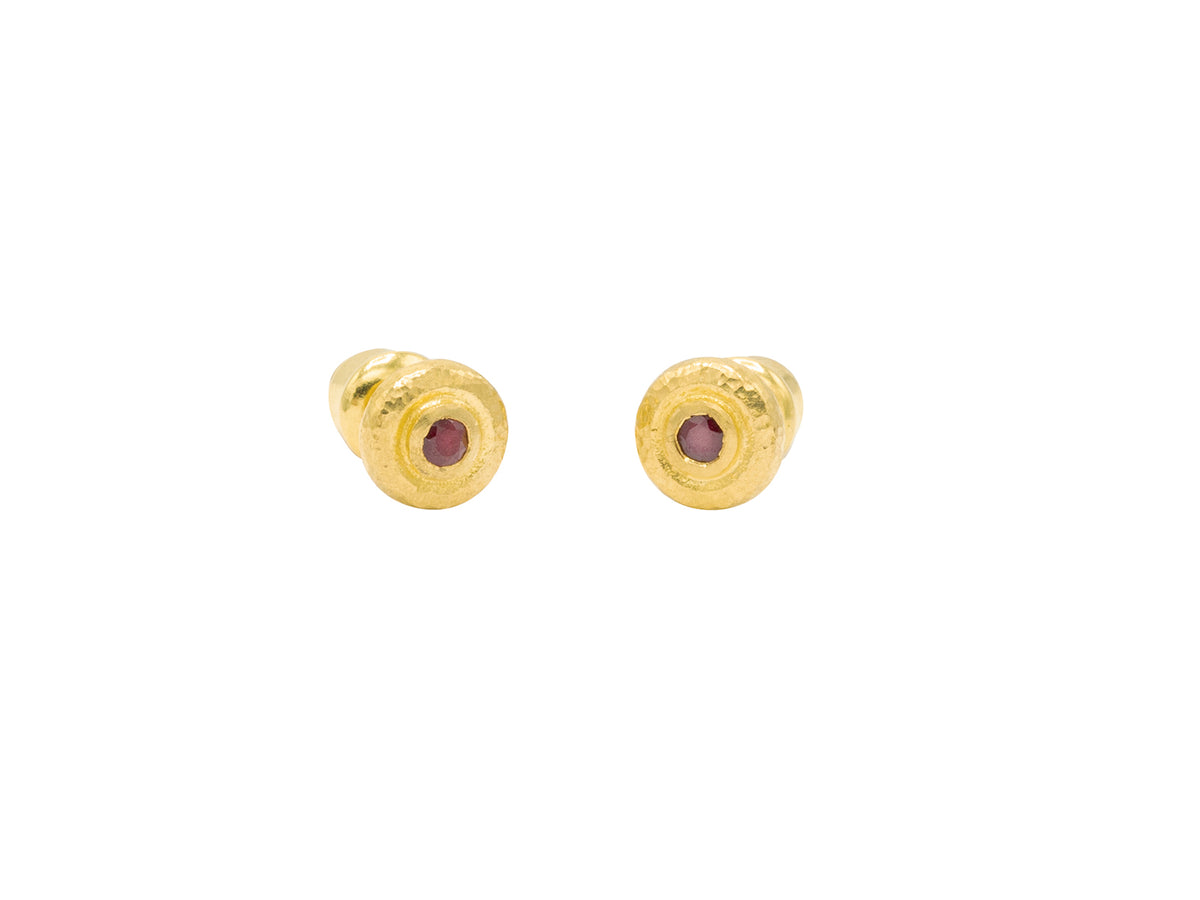 GURHAN, GURHAN Droplet Gold Stud Stud Earrings, 8mm, Post, with Ruby