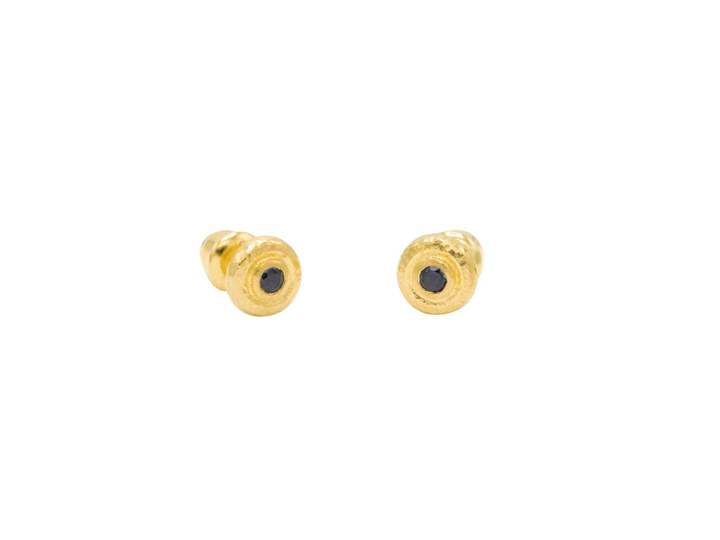 GURHAN, GURHAN Droplet Gold Stud Stud Earrings, 8mm, Post, with Blue Sapphire