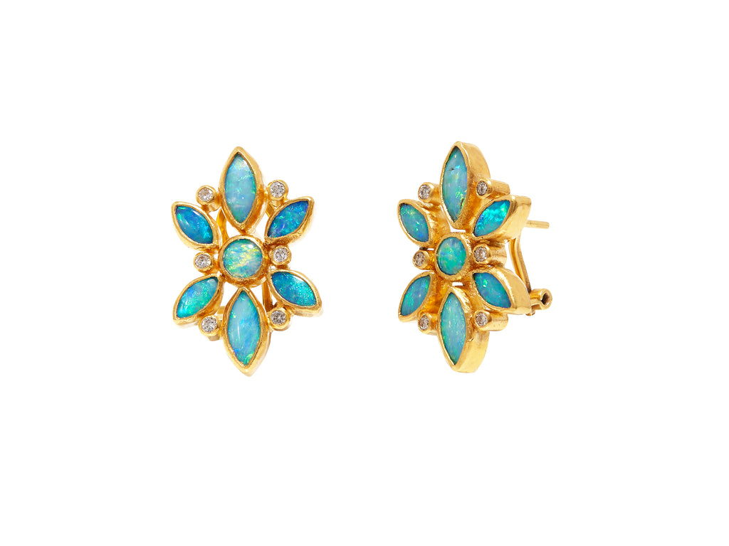 GURHAN, GURHAN Pointelle Gold Opal Stud Earrings, Flower Cluster