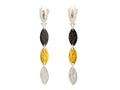 GURHAN, GURHAN Willow Sterling Silver Drop Earrings, Tri-Tonal, with No Stone & Gold Accents