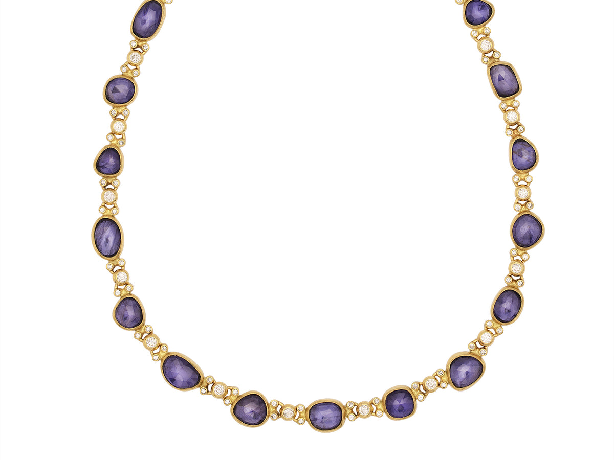 GURHAN, GURHAN Elements Gold All Around Short Necklace, Mixed Amorphous Elements, with Iolite and Diamond