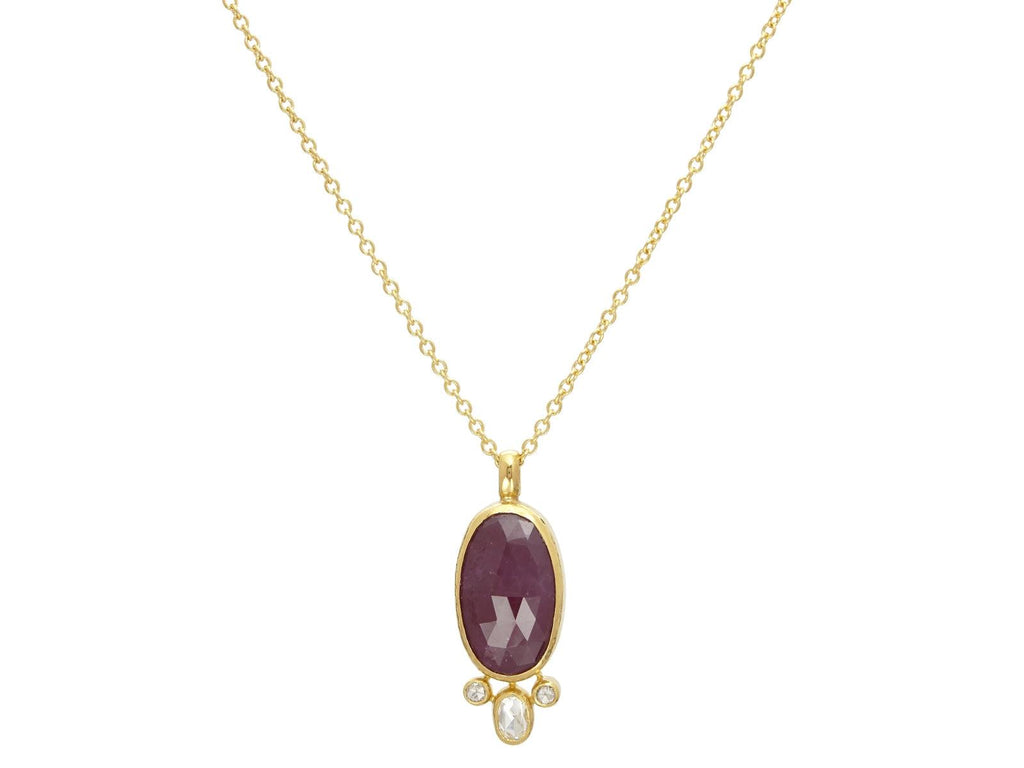 GURHAN, GURHAN Elements Gold Ruby Pendant Necklace, 18x11mm Oval