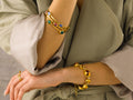 GURHAN, GURHAN Elements Gold Stacking Bangle Bracelet, Amorphous Stations, with Emerald