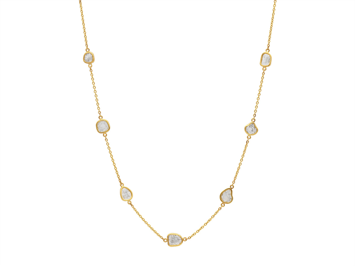 GURHAN, GURHAN Elements Gold Station Short Necklace, Amorphous Shapes, with Diamond Slices