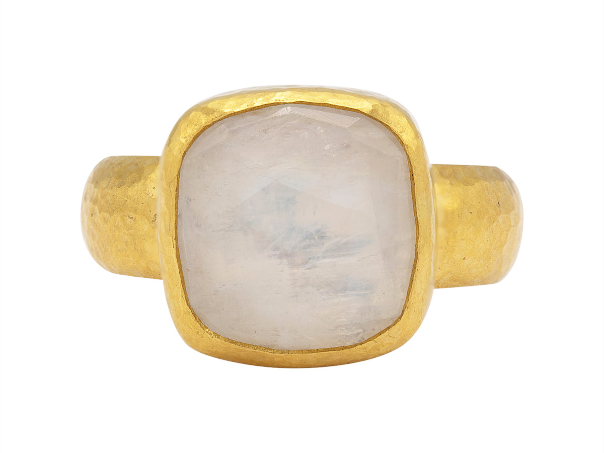GURHAN, GURHAN Elements Gold Stone Cocktail Ring, 12mm Square, with Moonstone
