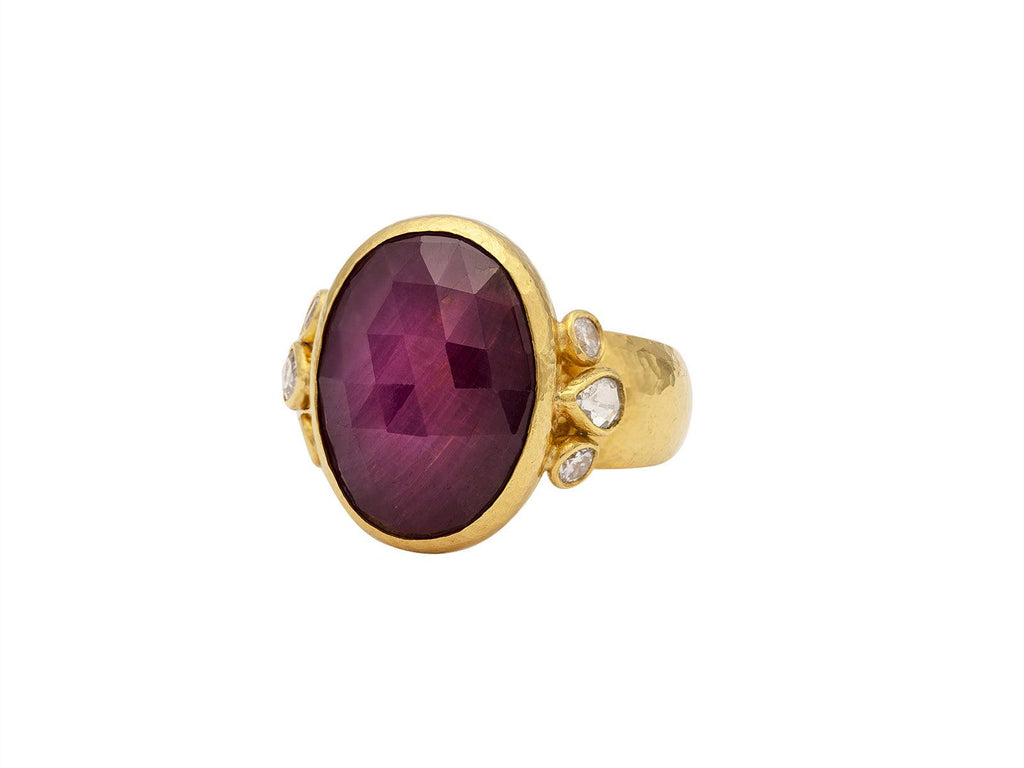 GURHAN, GURHAN Elements Gold Ruby Cocktail Ring, 18x13mm Oval