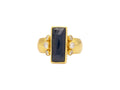 GURHAN, GURHAN Elements Gold Stone Cocktail Ring, 18x9mm Rectangle, with Sapphire and Diamond