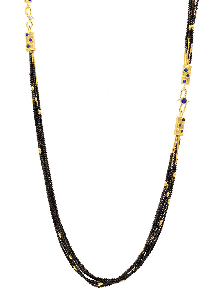 GURHAN, GURHAN Flurries Gold Spinel Beaded Long Necklace, 7-Strand with Double "S" Clasp