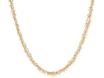 GURHAN, GURHAN Boucle Gold Cluster Necklace, Heavy, with Pearl