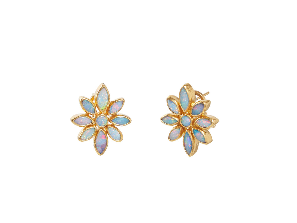 GURHAN, GURHAN Pointelle Gold Opal Stud Earrings, Mixed Stones in Daisy Shape