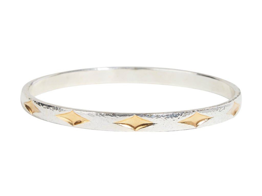 GURHAN, GURHAN Hoopla Sterling Silver Stacking Bangle Bracelet, Vermeil Kite, Gold Accents