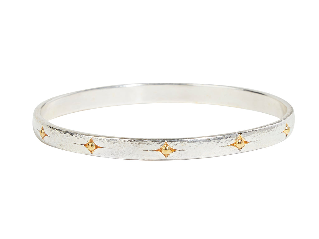 GURHAN, GURHAN Hoopla Sterling Silver Stacking Bangle Bracelet, Mini Vermeil Kite, Gold Accents