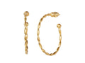 GURHAN, GURHAN Wheat Gold Hoop Earrings, Beaded, with No Stone