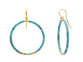 GURHAN, GURHAN Jet Set Gold Front Hoop Earrings, Hook, with Turquoise