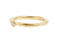GURHAN, GURHAN Thor Gold Stacking Ring, Narrow Hammered, with Diamond