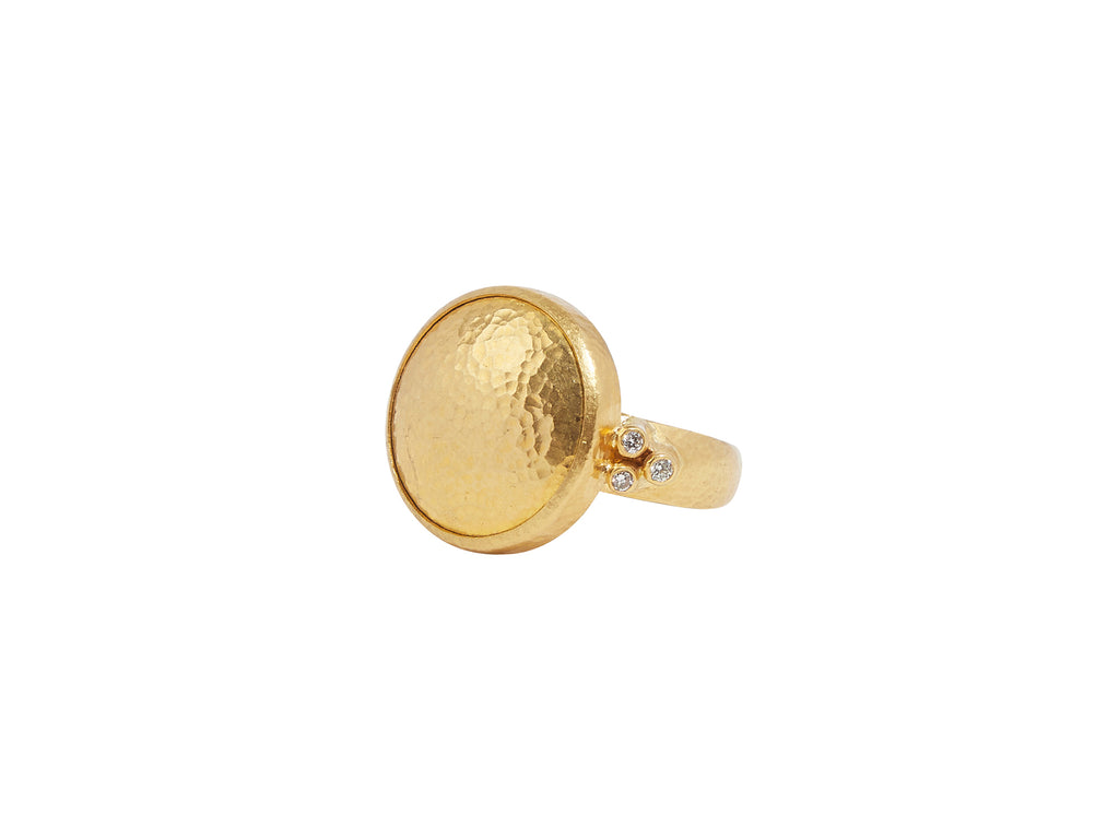 GURHAN, GURHAN Amulet Gold Diamond Cocktail Ring, 18mm Round Dome