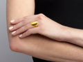 GURHAN, GURHAN Mango Gold Feature Ring, Wide Concave, with No Stone