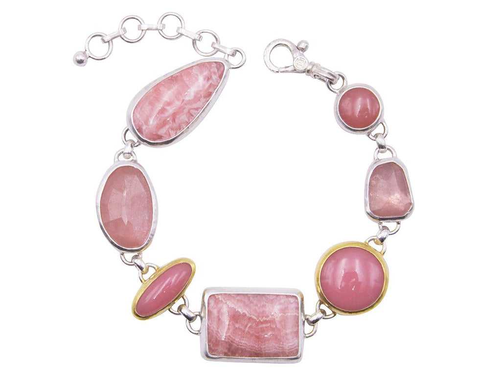 GURHAN, GURHAN Galapagos Sterling Silver Bustemite All Around Single-Strand Bracelet, Mixed Shapes, Gold Accents