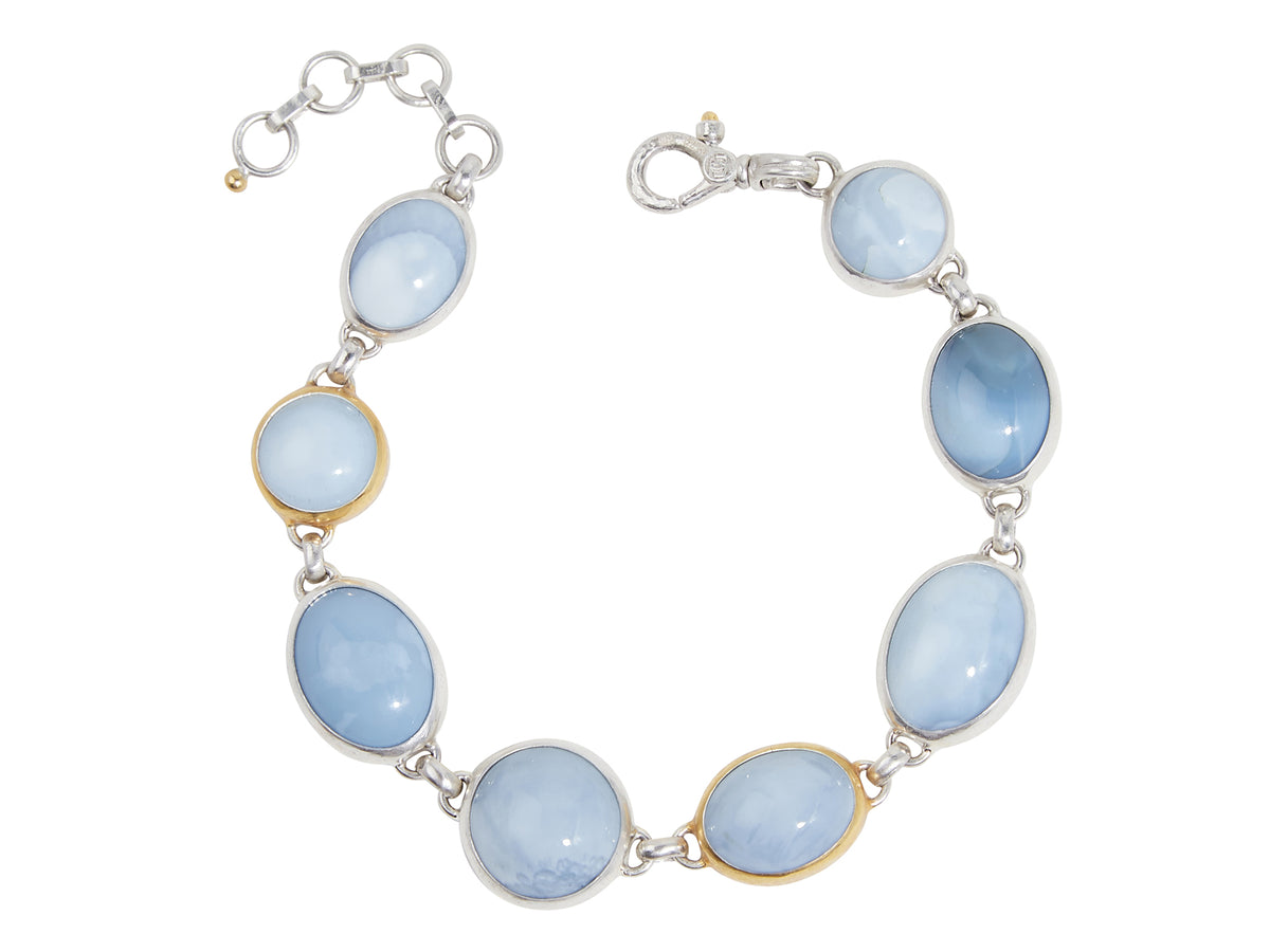 GURHAN, GURHAN Galapagos Sterling Silver All Around Bracelet, Opal, Gold Accents
